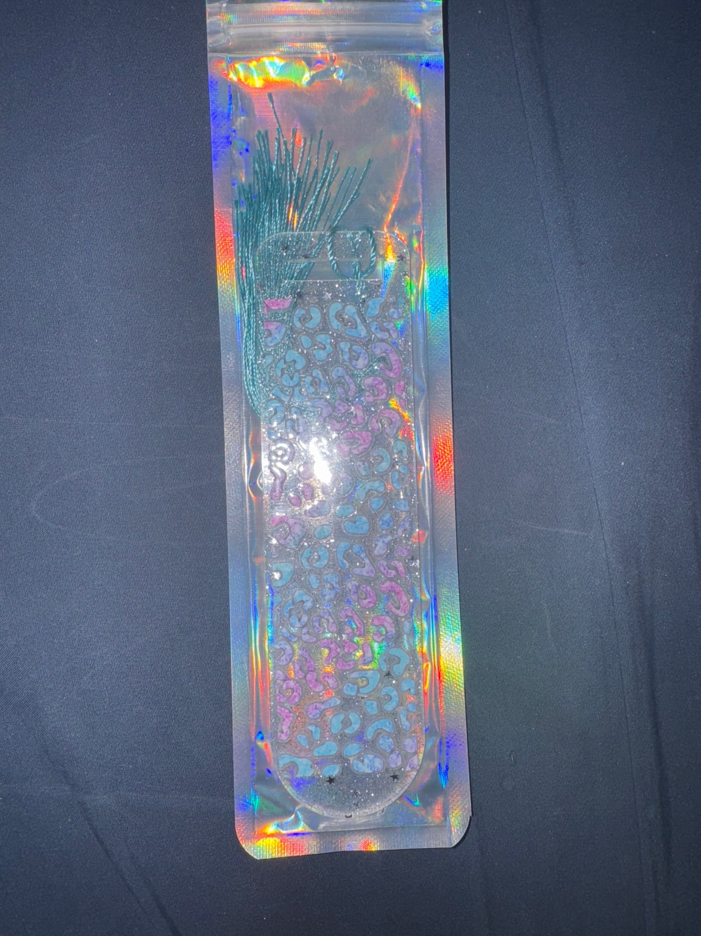 BOOKMARK: Pink and Blue Leopard