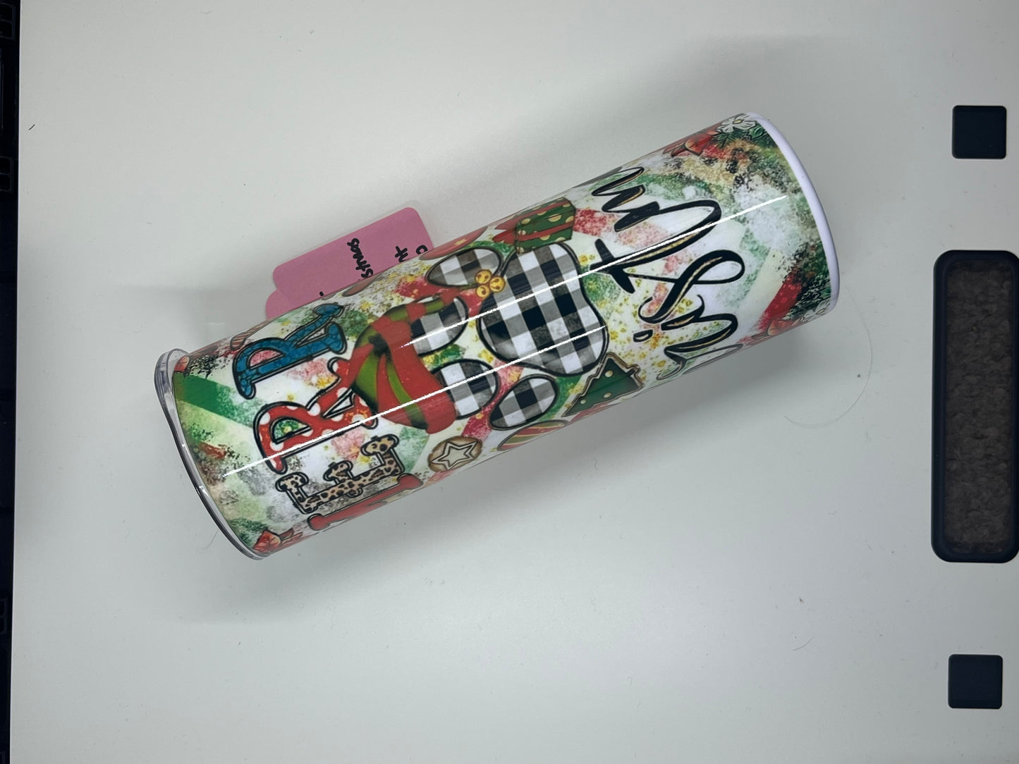 20oz: Merry Christmas Paw Print