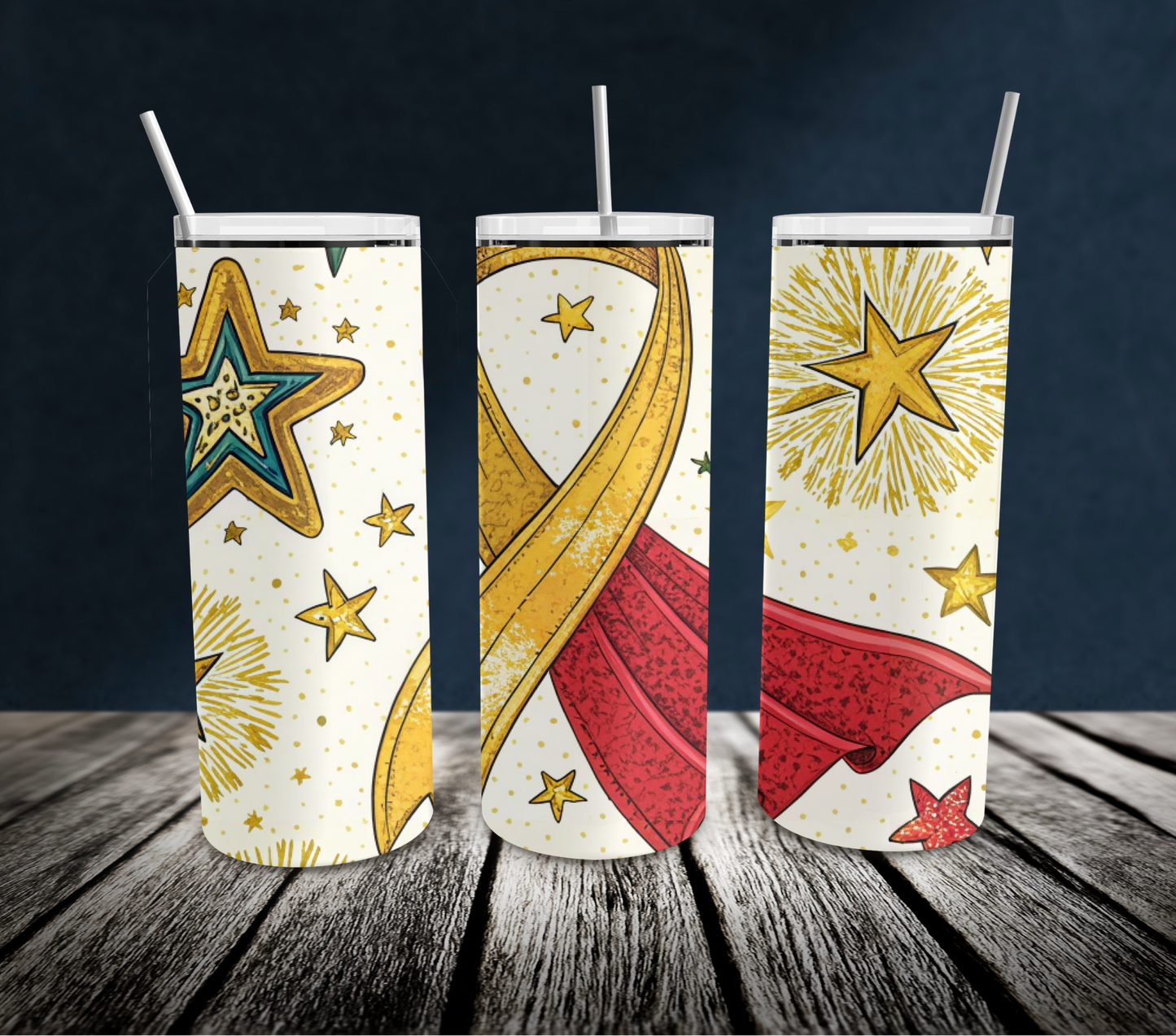 20oz: Super Hero Gold Ribbon