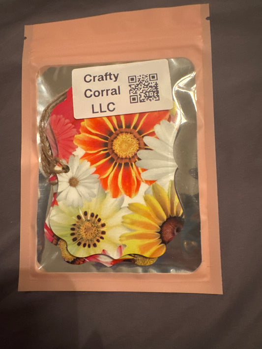 Pink and Yellow Florals Ornament 2 pack
