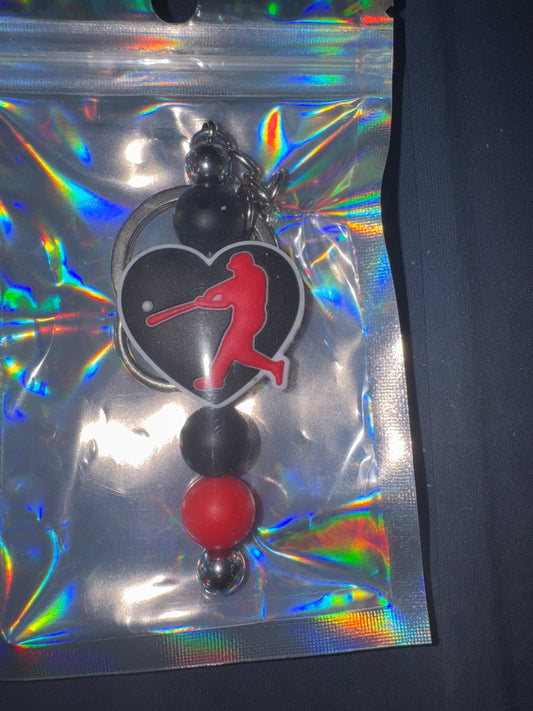 BAR KEYCHAIN: Baseball Heart