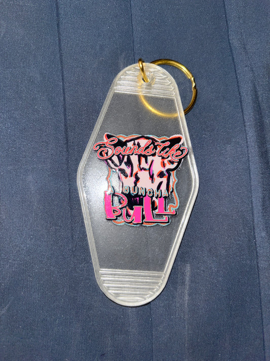 MOTEL KEYCHAIN: Bull on Glow