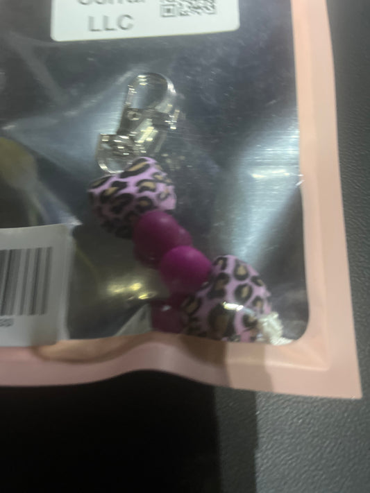 KEYCHAIN: Pink Leopard Heart
