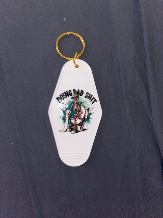 MOTEL KEYCHAIN:Doing Dad Shit on White