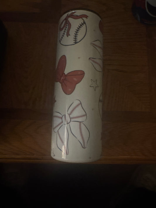 20oz Baseball Bow