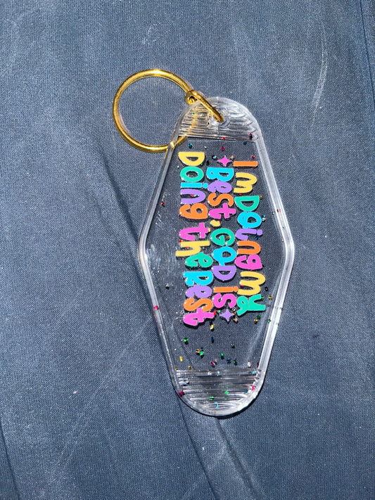 MOTEL KEYCHAIN: I’m doing my best on clear glitter