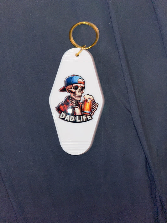 MOTEL KEYCHAIN:Dad Life on White