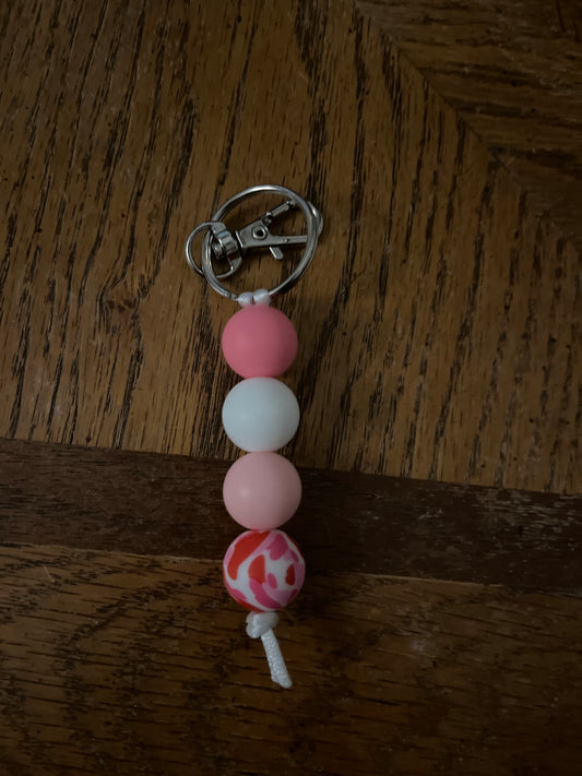 BEAD KEYCHAIN: Pink Camo Small