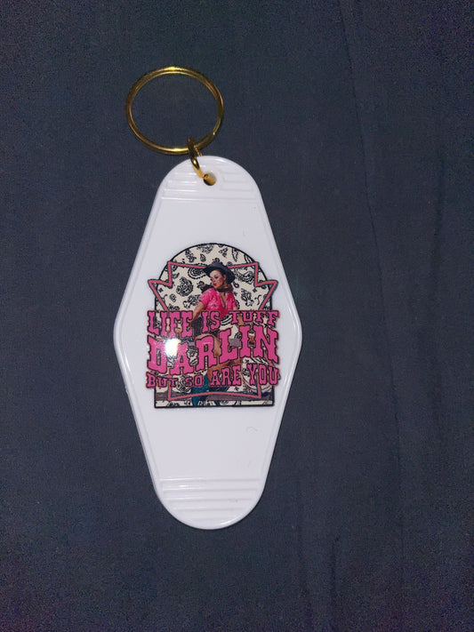 MOTEL KEYCHAIN: Darlin on White
