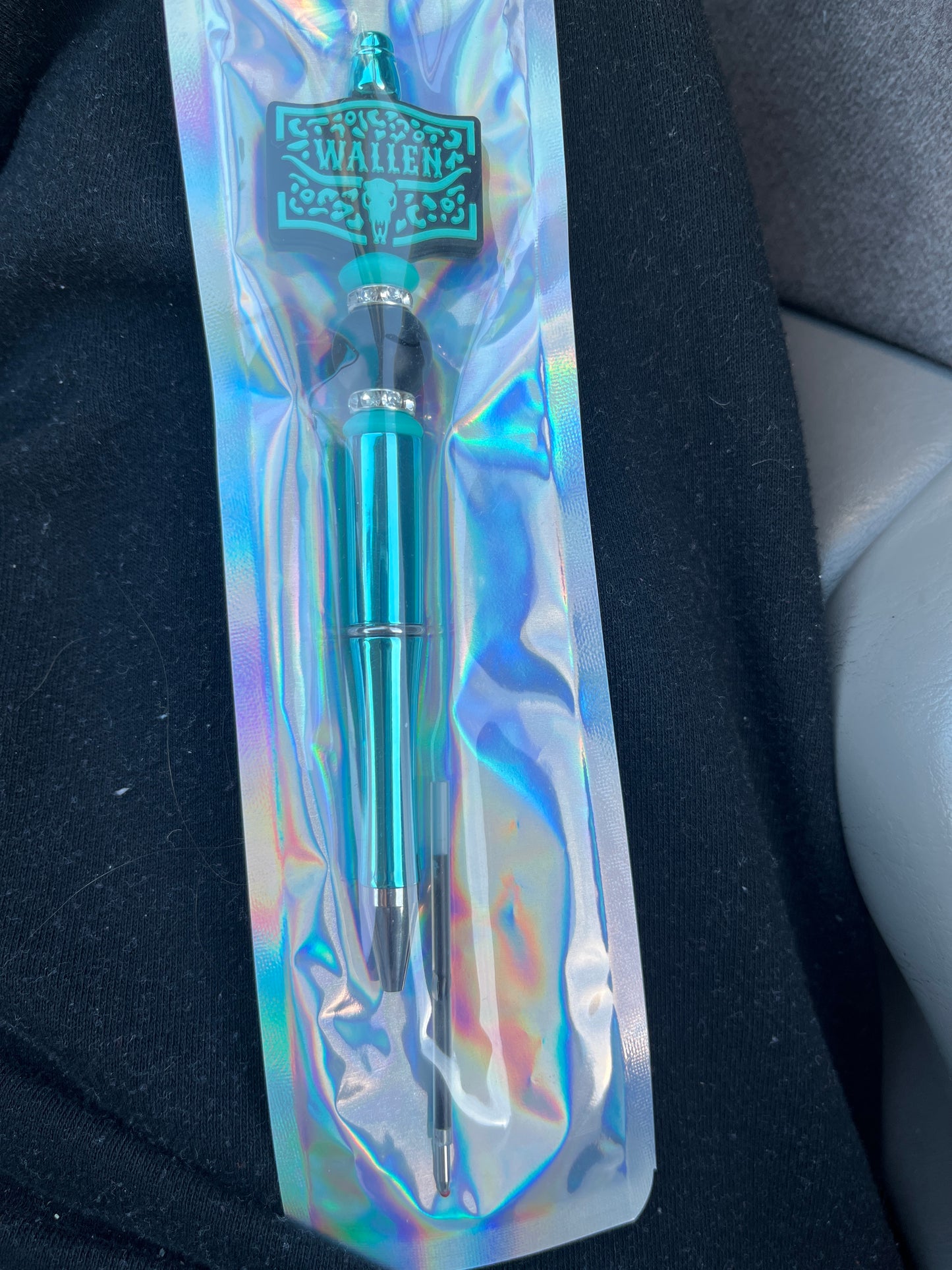 BEADED PEN: Blue Wallen Pen