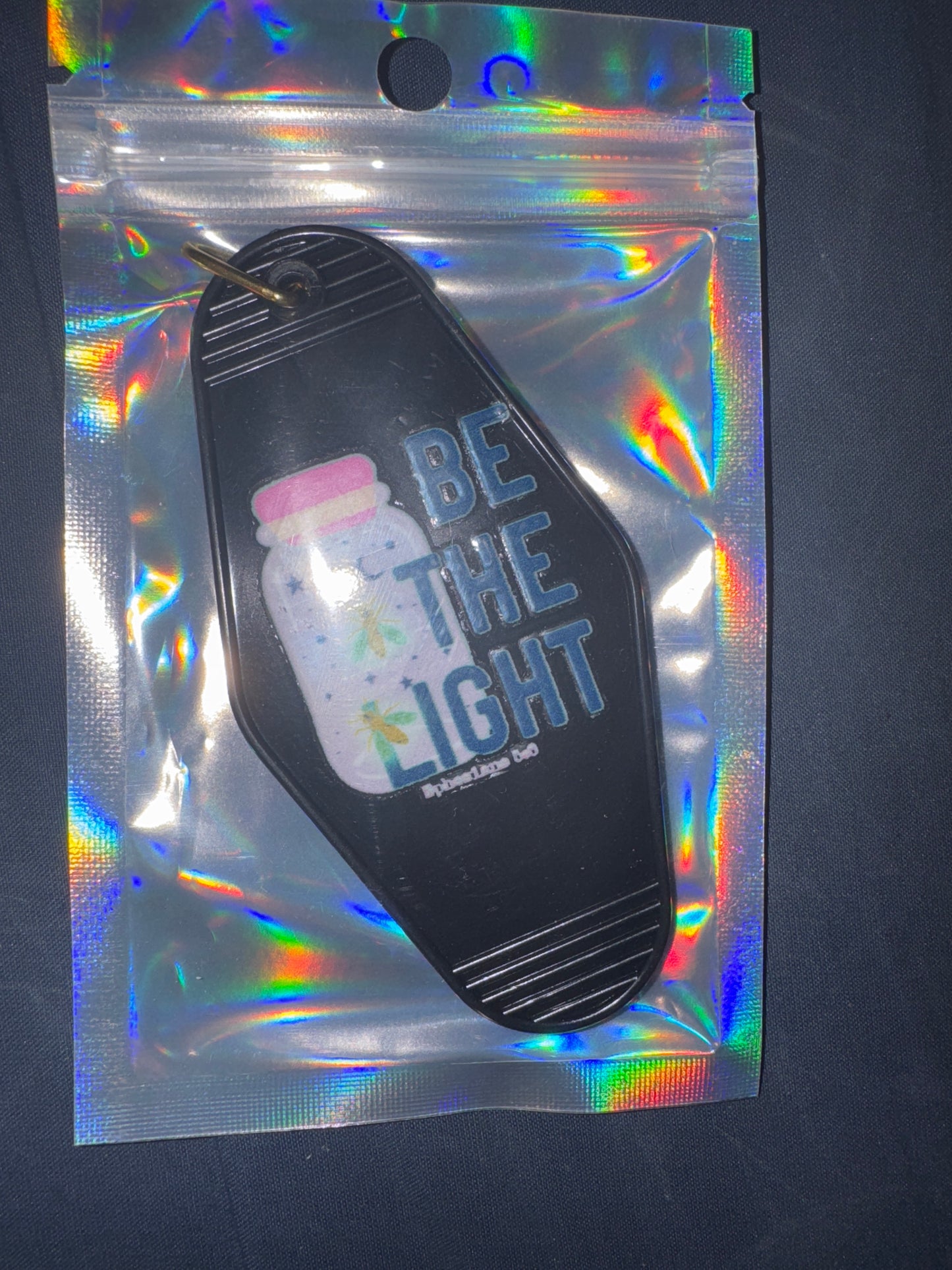 MOTEL KEYCHAIN: Be the Light on Black