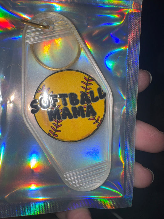 MOTEL KEYCHAIN: Softball Mama Glow