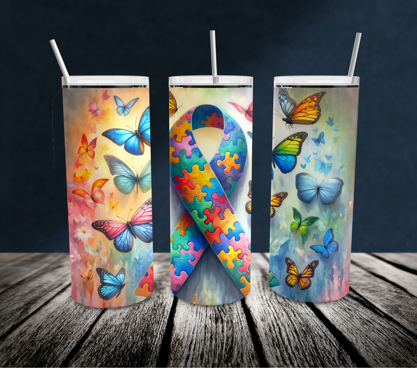 20oz: Autism Butterfly