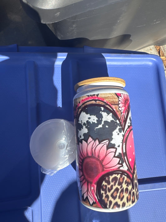 16oz Stainess Can: Hearts