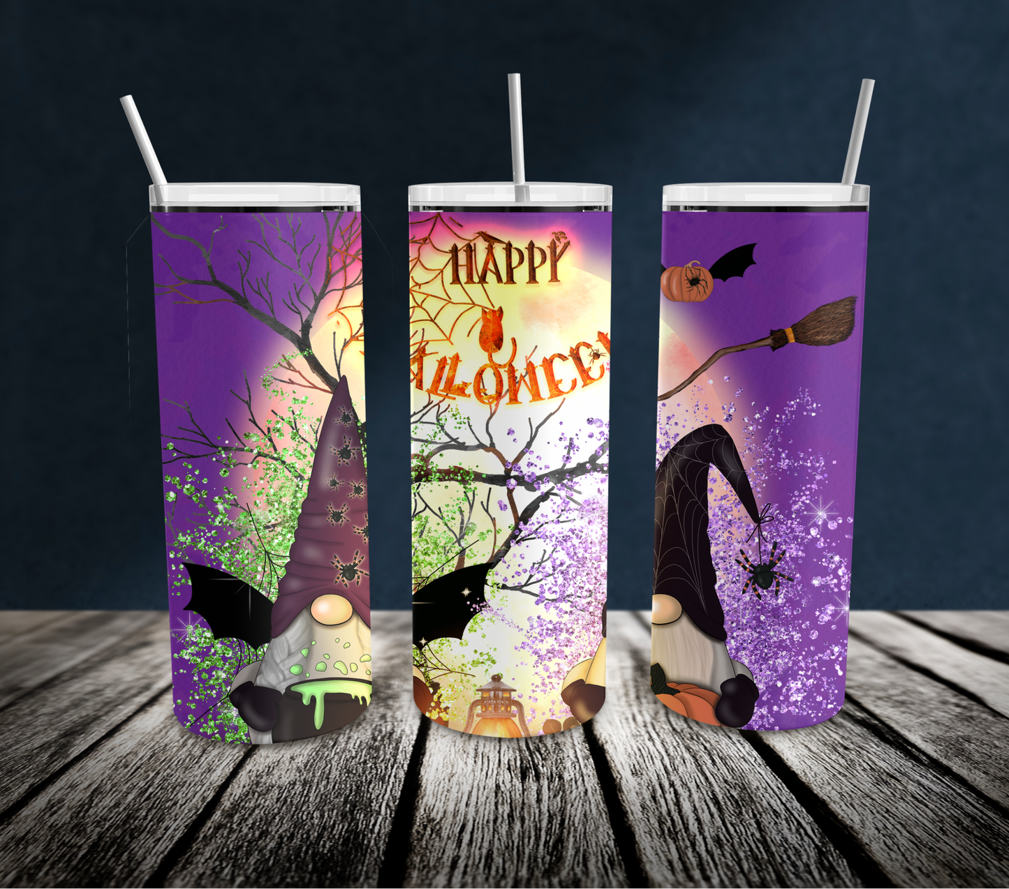 20oz: Happy Halloween Purple