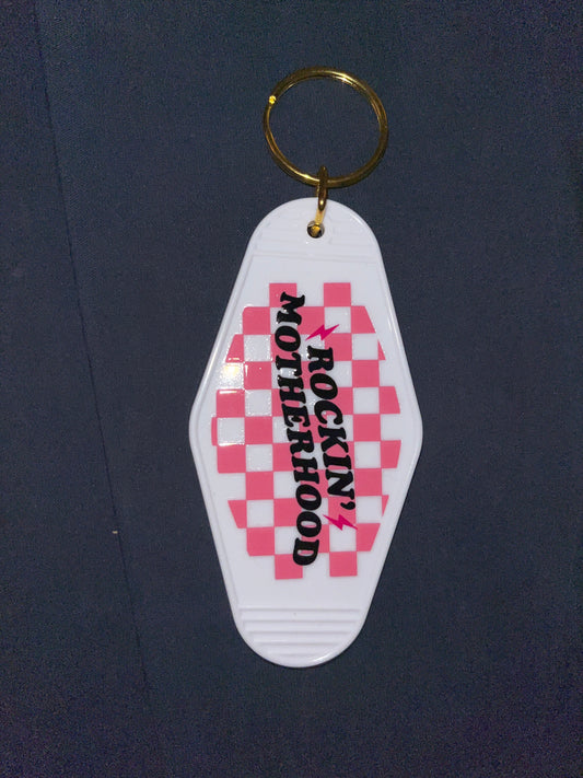 MOTEL KEYCHAIN: Rockin Motherhood on White