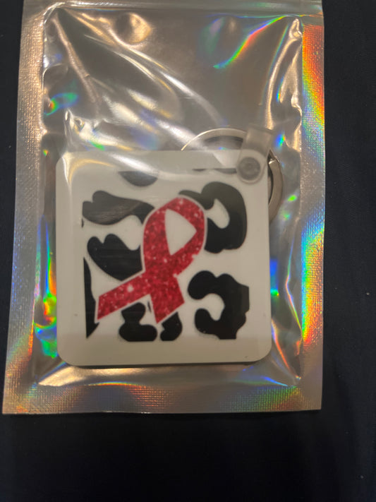 KEYCHAIN: Pink Ribbon Square