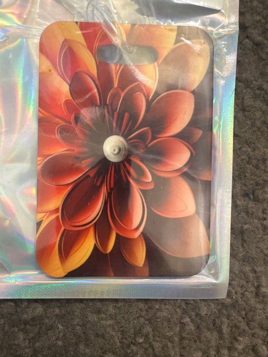 LUGGAGE TAG: Red and Orange Flower