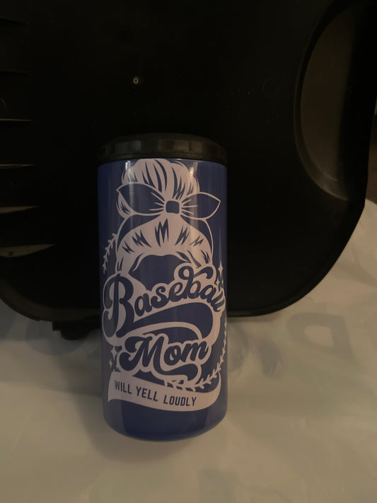 4 in 1 Can Cooler Lid: Baseball Mom Era