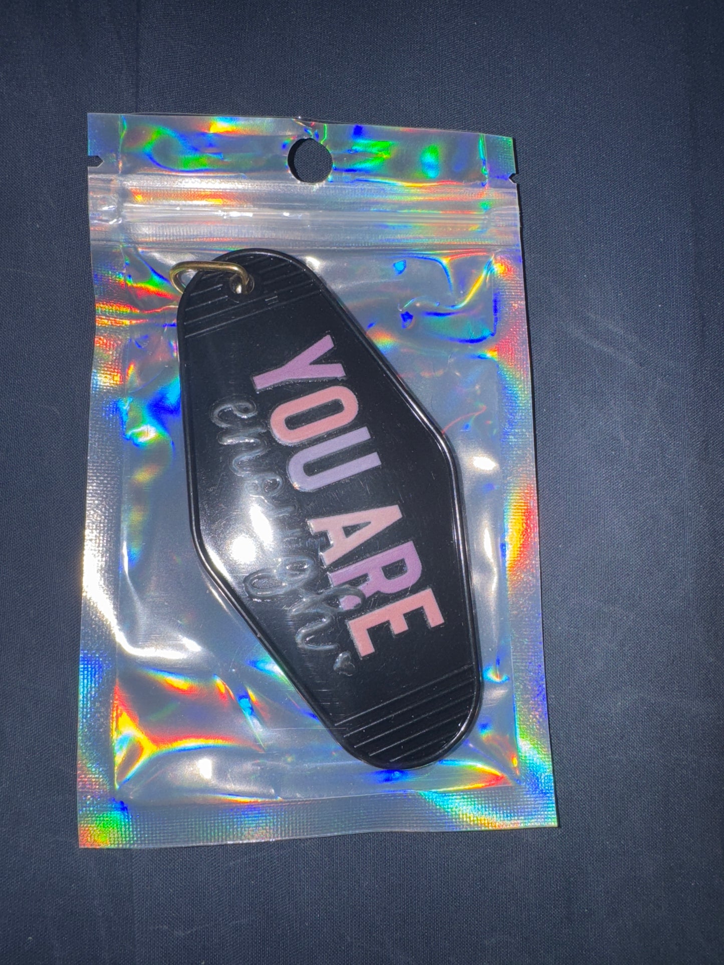 MOTEL KEYCHAIN: You are Enough in Black