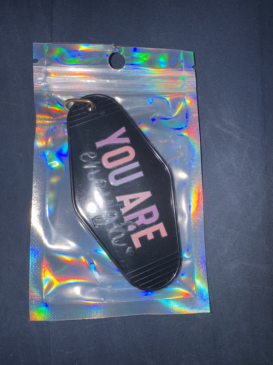 MOTEL KEYCHAIN: You are Enough in Black