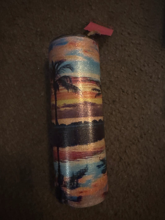 20oz: Glitter Beach with sunset