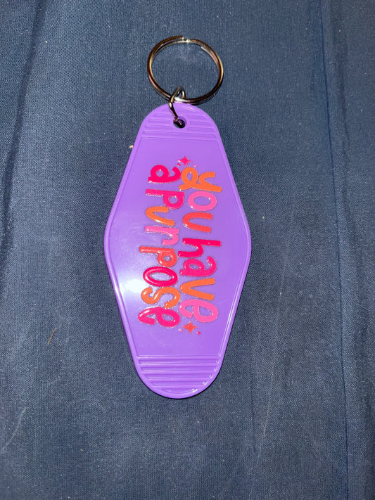 MOTEL KEYCHAIN: You Have a Purpose on Purple