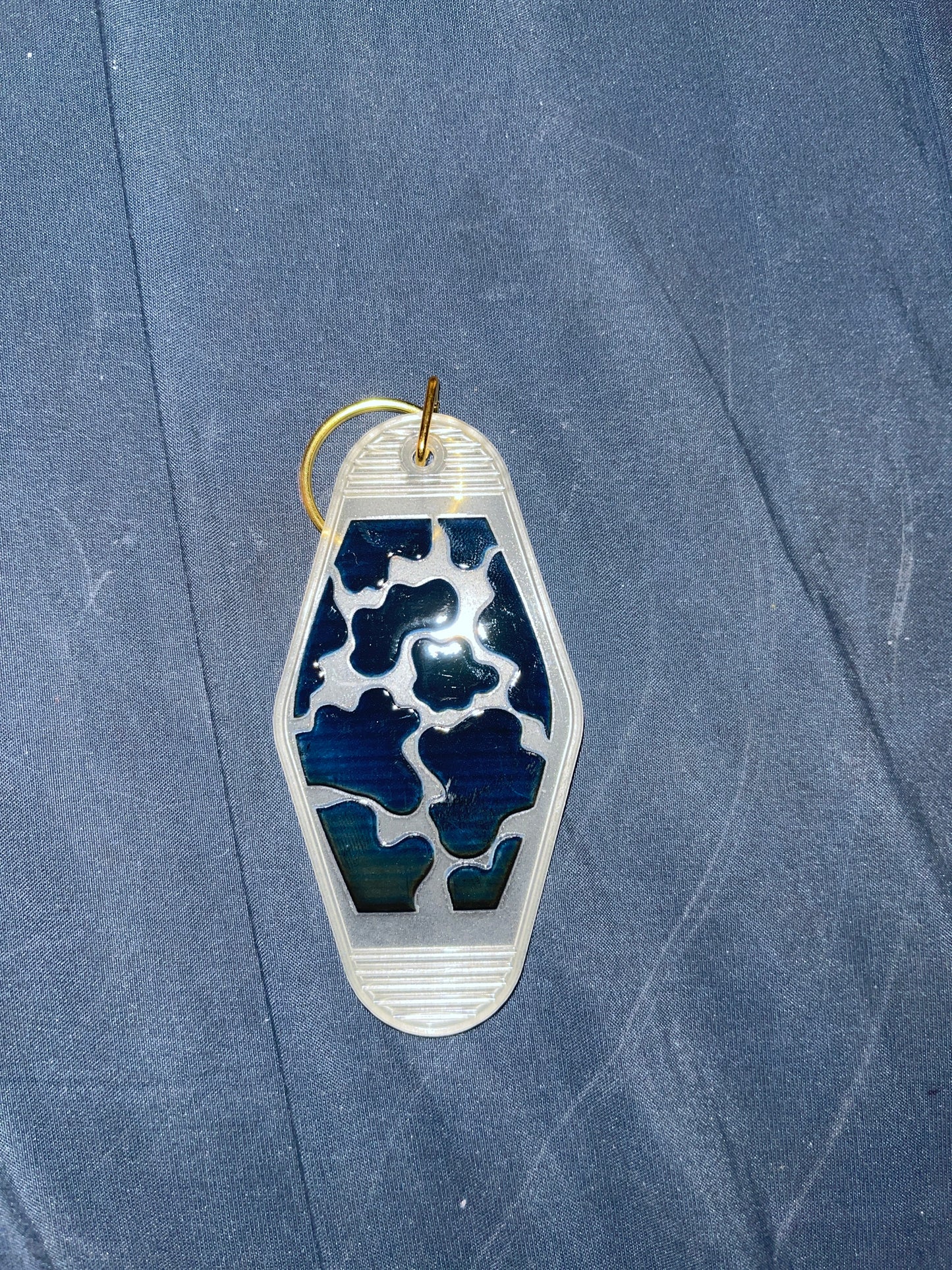 MOTEL KEYCHAIN: Cow on Glow