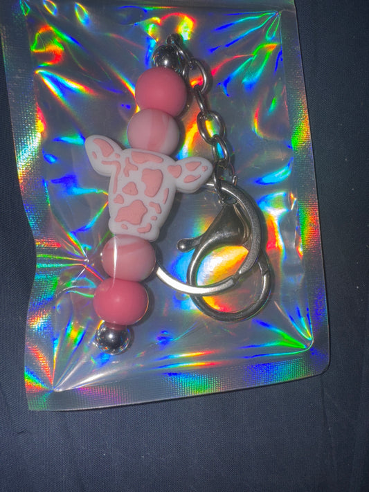 BAR KEYCHAIN: Pink Cow
