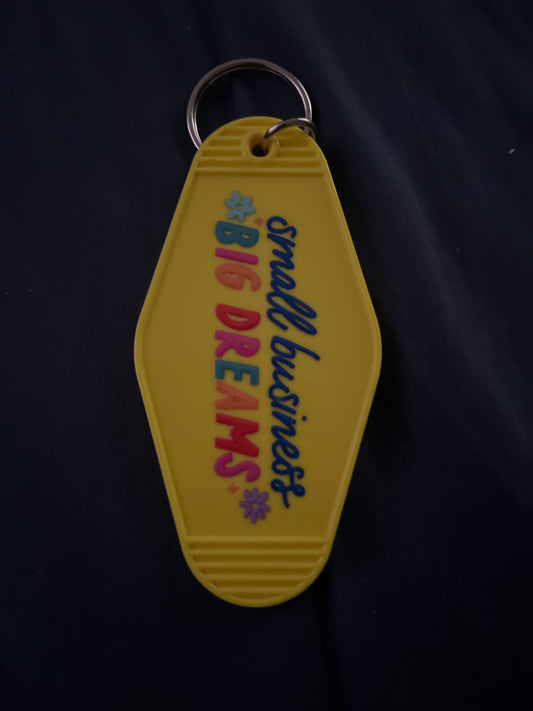 MOTEL KEYCHAIN: Small Business Big Dreams on Yellow