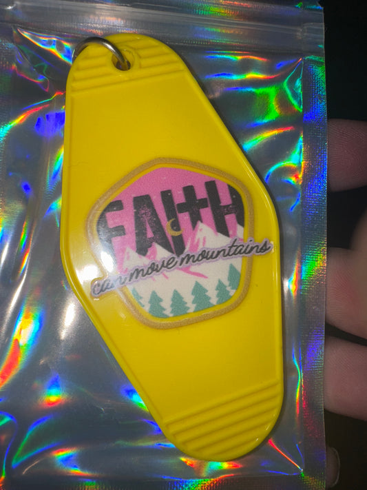MOTEL KEYCHAIN: Faith on Yellow