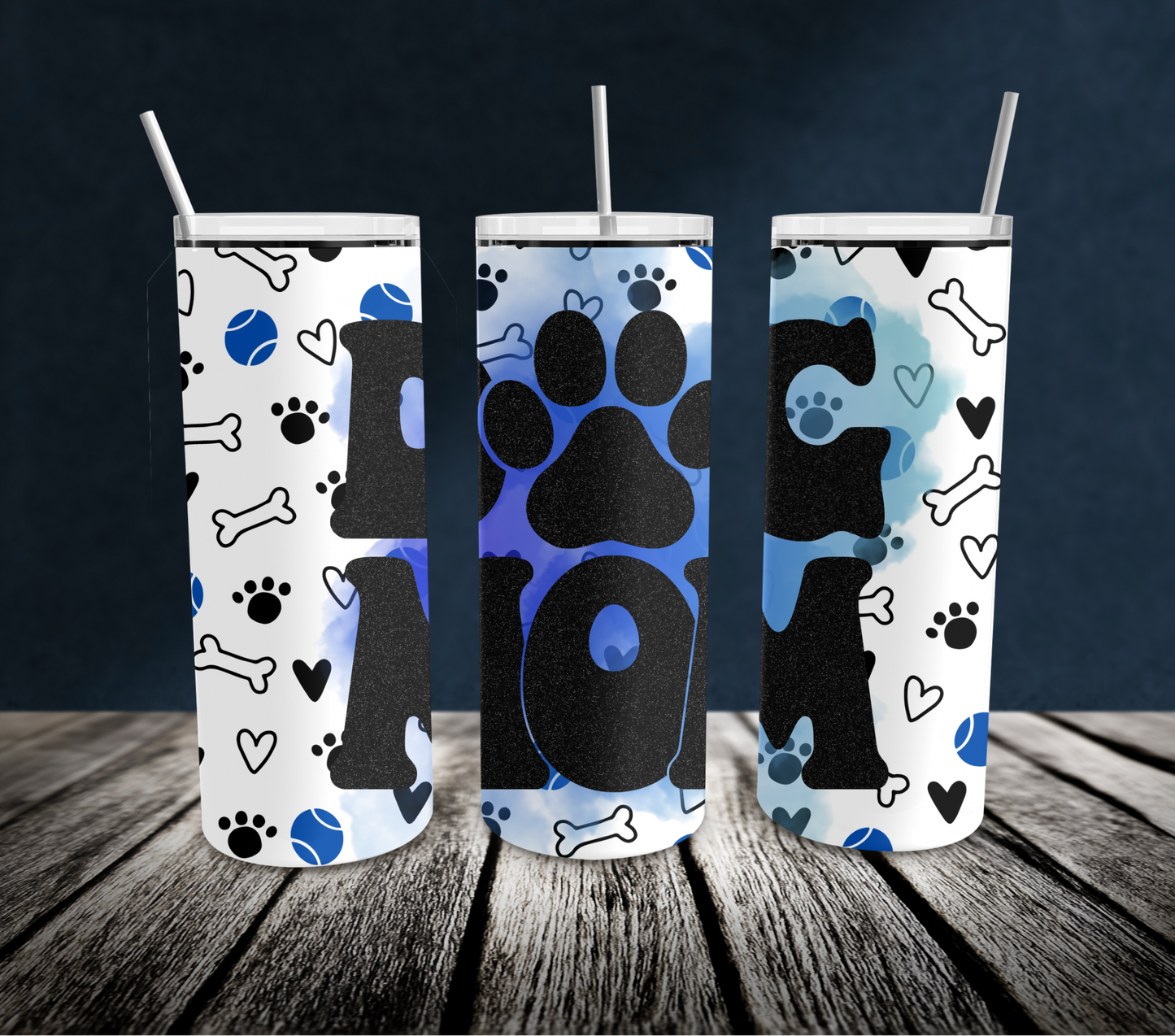 20oz: Dog Mom Blue